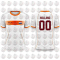 Netherlands Flag Print Football Jersey Family Style Adult Casual Outdoor Support Gift Breathable Short Sleeved Sports Jersey Top