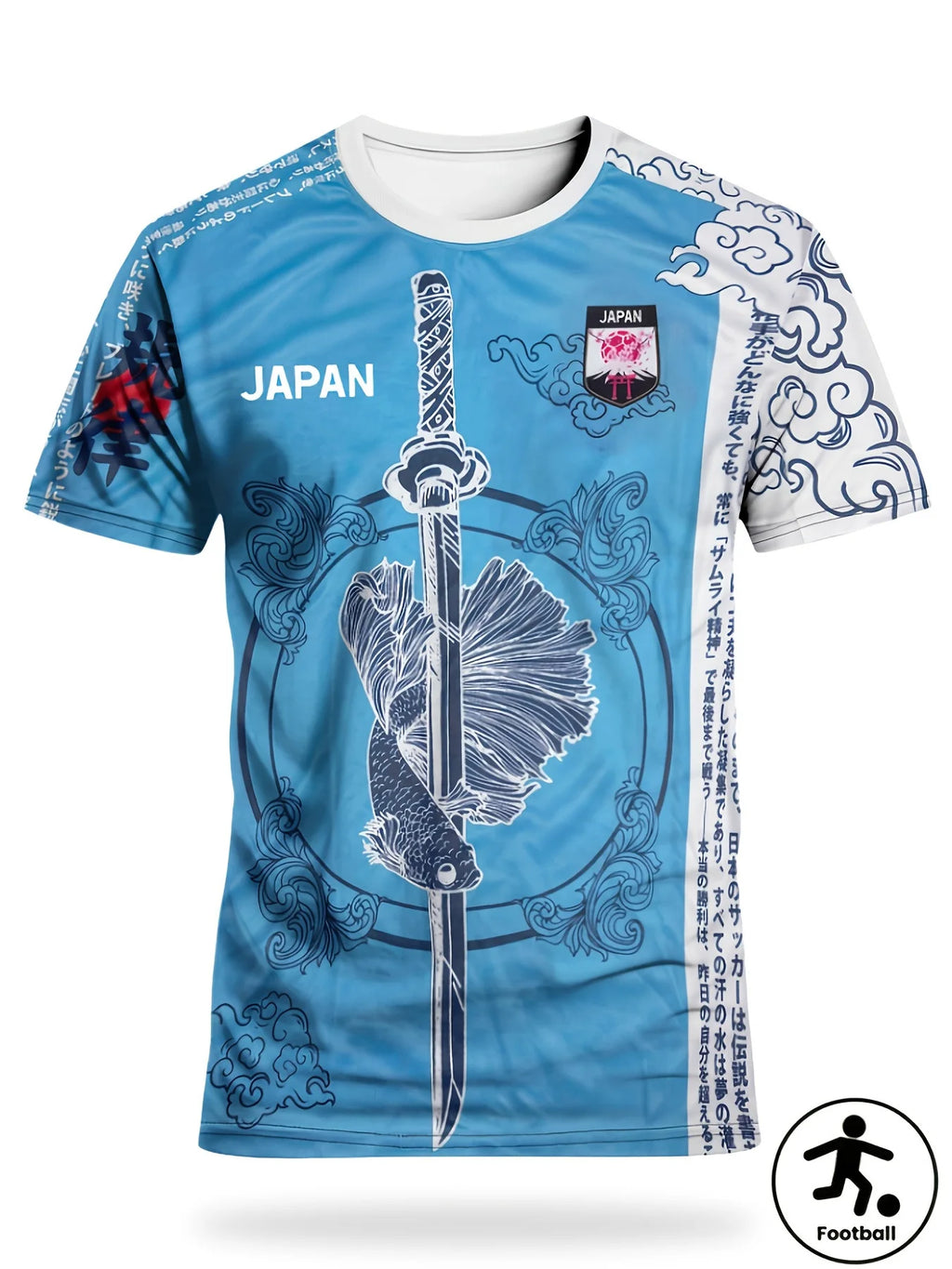 Japanese Style Soccer Jersey With Logo Design Breathable Quick-Dry For Sports Youths Japanese Culture Lovers Perfect Sports Gift